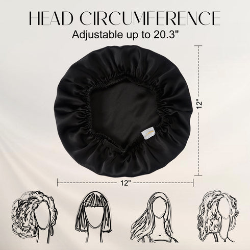 Double Layered 100% Silk Adjustable Sleep Cap